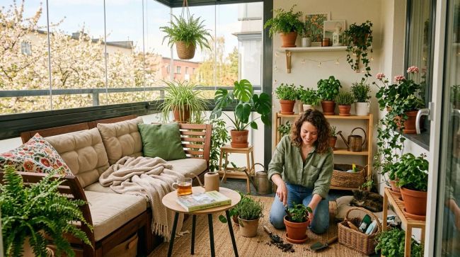 весна на балконе